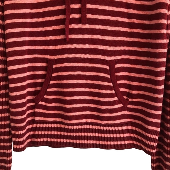 Style & Co Striped Hoodie Sweater Thumb Holes Small - Picture 2 of 9